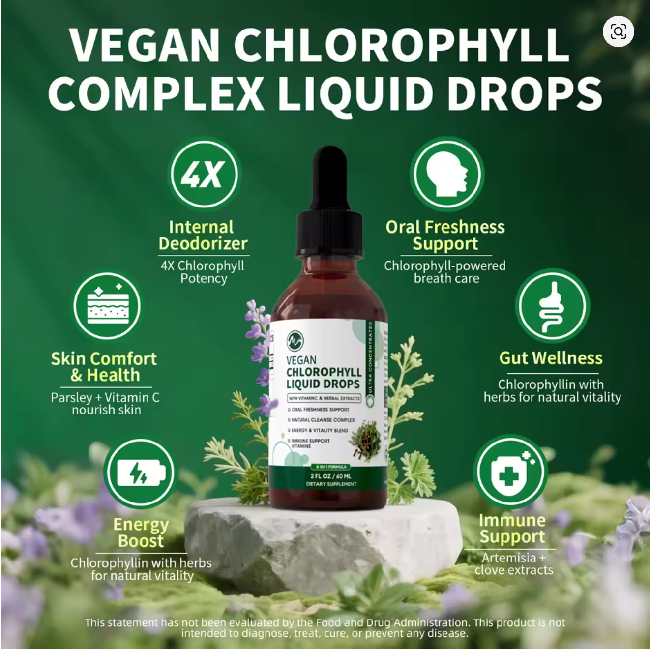 Foliene Chlorophyll Drops — Odor Control, Skin & Detox